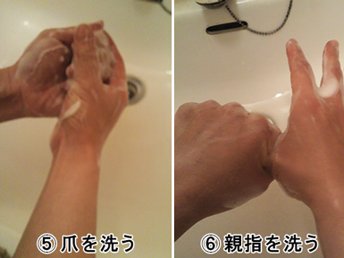 インフルエンザを予防する手洗いの方法⑤⑥